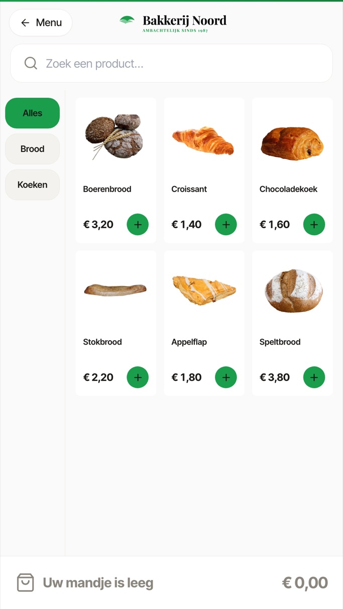 De app Shop op een KioskTouch-scherm